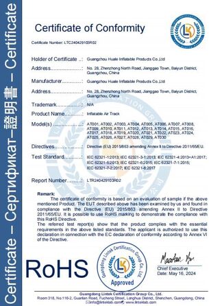 Надувний гімнастичний мат ALLPICK 4 м, двосторонній, товщина 20 см, для гімнастики, йоги та акробатики, фіолетово-зелений