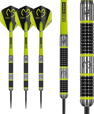 Дротики WINMAU Michael Van Gerwen MvG Aspire із вольфраму зі сталевим вістрям, призмовими крилами та нейлоновими держателями