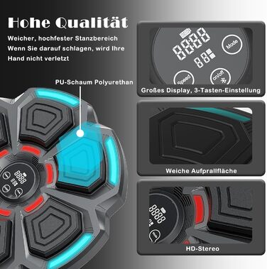 Музичний боксерський тренажер з Bluetooth, для дому, з рукавичками, для дітей та дорослих
