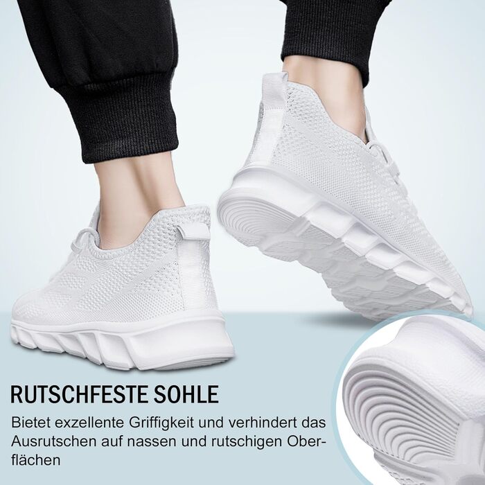 Чоловічі кросівки для бігу та занять спортом. Легкі дихаючі кросівки для тренувань, фітнесу та повсякденного носіння (43 EU, Білий 02)