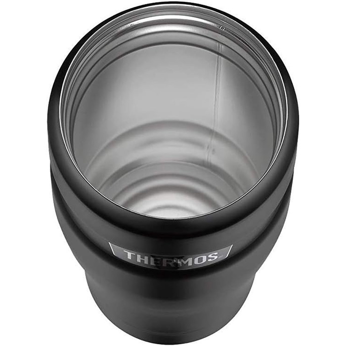 Термокружка Thermos STAINLESS KING, нержавіюча сталь, чорна матова, 0,47 л, для кави та чаю, герметична, з гачком для пакетика, BPA-free, зберігає тепло 7 годин, холод 18 годин, можна мити в посудомийці