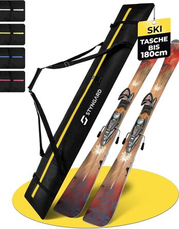 Чохол для лиж STYNGARD Aspen 180 см - міцний, чорно-жовтий