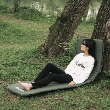 Надувна ізольована каремат Naturehike для кемпінгу та подорожей, 6 см, сірий/темно-зелений