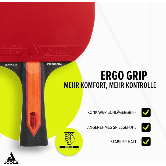 Стіл тенісний, ракетка JOOLA RED Carbon X – High-End з покриттям Micron+ та губкою CLOUDBLAST