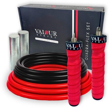 Обважнене скакалка Valour Strike Quadra-Flex Set для кардіо-тренувань, HIIT та фітнесу вдома та на вулиці