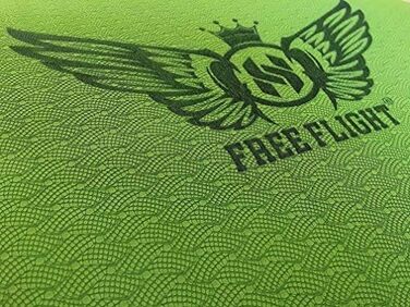 Килимок для йоги та фітнесу Free Flight, нековзкий, професійний, з отворами для підвішування, екстра товстий 1,5 см, висока щільність, SGS сертифікат, зелений, 183×61×1,5 см