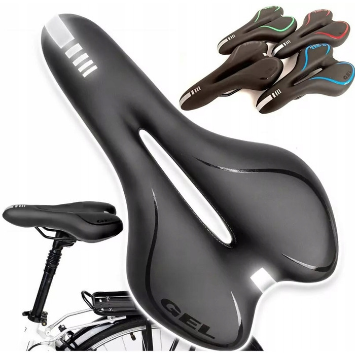 Велосипедне сідло Azaris Airflow — гелеве, м'яке, 160 мм