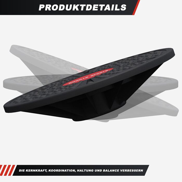 Балансборд GORILLA SPORTS® - Ø 40 см, до 110-180 кг, дерево/пластик - для тренування рівноваги, терапії та дітей