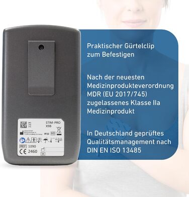 Апарат TENS EMS STIM-PRO X9B з 4 каналами та 8 електродів для болісної терапії, масажу та м'язового стимулювання - axion® (3) X9B