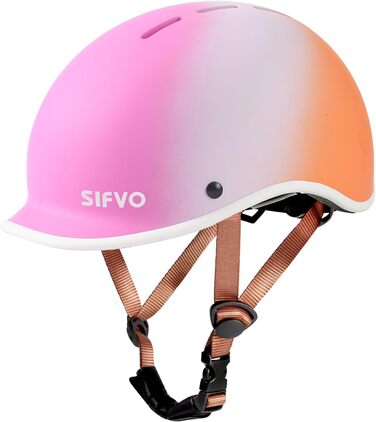 Дитячий велосипедний шолом Scoot and Ride, для хлопчиків і дівчаток, розмір 51-55 см, рожево-оранжевий градієнт, для скейтборда і самоката