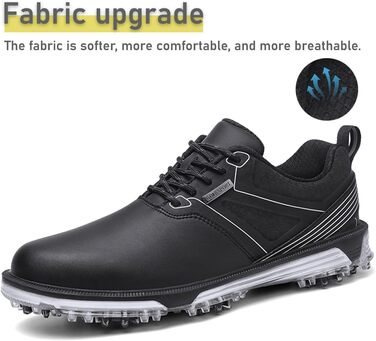 Гольф-взуття чоловіче ULTIANT водонепроникне з шнурівкою, дихаюче, для тренувань (Чорний, 41 EU)