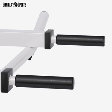 Турнік настінний GORILLA SPORTS, 5 нековзних ручок, до 350 кг, сталь, чорний/білий, для підтягувань і вправ на прес, з монтажем