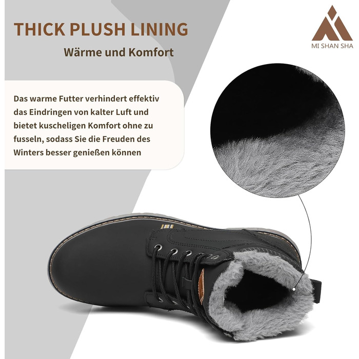 Зимові черевики Mishansha для жінок. Теплі, з підкладкою, зимові черевики та черевики на шнурівці, розміри 36-42 EU, 40 EU, чорний колір