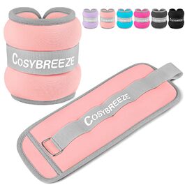 Обвагрузельні манжети для ніг та рук Cosybreeze, набір 2 шт по 2 кг, світло-рожеві — ваги для фітнесу, бігу, джогінгу та тренувань
