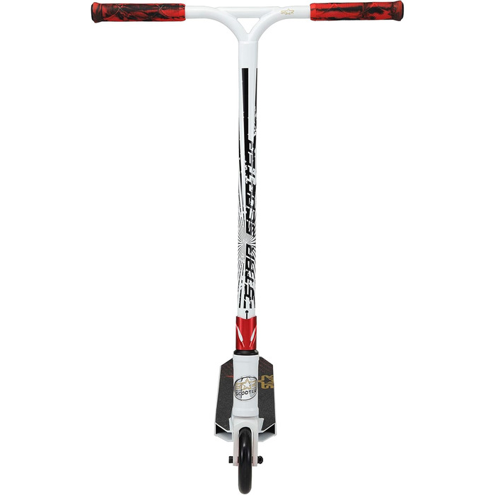 Трюковий самокат STAR SCOOTER Pro Sport 120 мм для дітей від 7 років та дорослих, алюмінієвий, біло-червоний