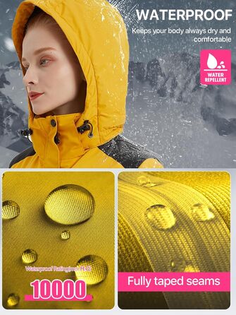 Водонепроникна жіноча зимова куртка FREE SOLDIER з флісовою підкладкою та капюшоном. Зимова куртка-дощовик Ginger Yellow
