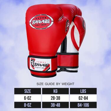 Боксерські рукавички Farabi Sports для дітей 8oz/6oz - білі. Ідеально для боксу, ММА, муай-тай, кікбоксингу та спарингу.