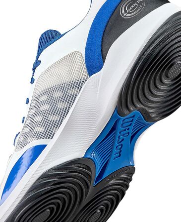 Взуття для падел-тенісу Wilson Hurakn Pro V2 для чоловіків (44 EU, X-широкий, білий, блакитний, чорний)