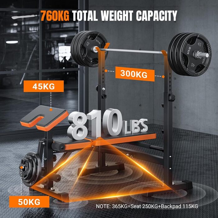 Складана тренажерна лава YOLEO 6 в 1 з підставками для штанги, регульована, для дому, з жимовою лавою та жимовою банківкою для пресу та згинанням ніг
