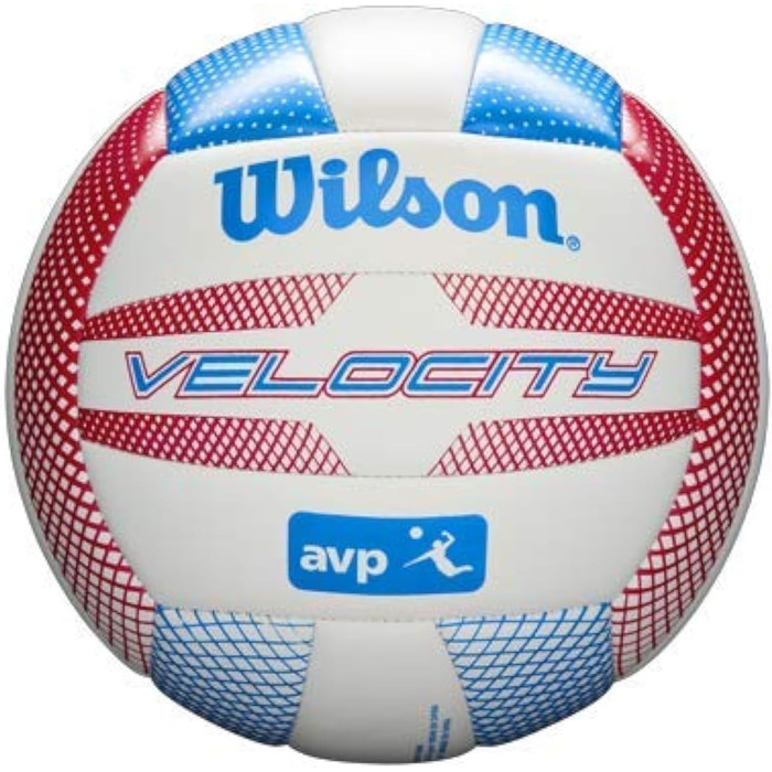 Волейбольний м'яч Wilson AVP Velocity для пляжу та відпочинку - офіційний розмір (червоний/синій)