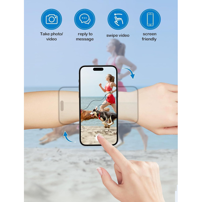 Утримувач для телефону на руку TOPGO, фіолетовий (чорний), сумісний з iPhone 16 Pro Max та Android, магнітний, обертається 360°
