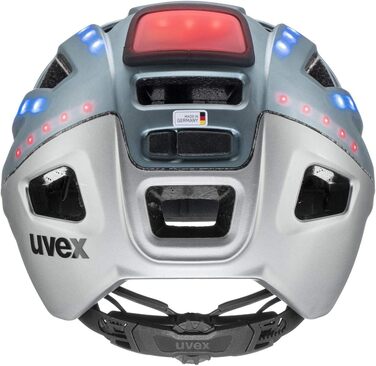 Велосипедний шолом Uvex Finale Light 2.0 з LED, для міста, жінок і чоловіків, розмір 56-61 см, синій матовий, знімна підкладка