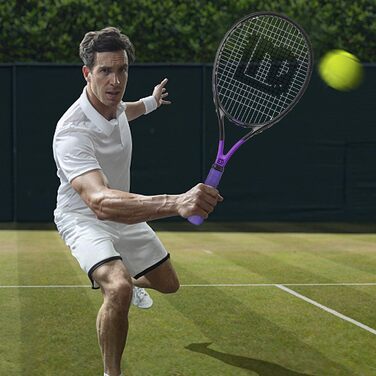 Тенісний ракетоподібний пристрій для дорослих, легкий, з чохлом, підходить для жінок та чоловіків, початківців та досвідчених (27 дюймів, чорний+фіолетовий)