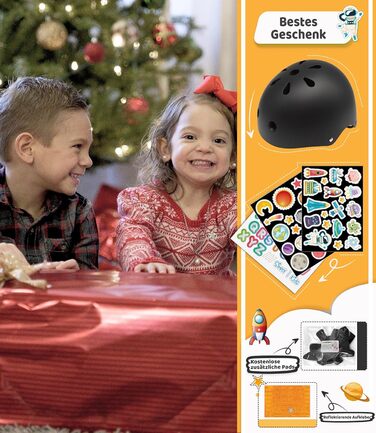 Дитячий велосипедний шолом Simply Kids з наклейками, сертифікований CPSC та CE, для скейтборду, велосипеда і самоката, регульований розмір 46-52/52-58 см, для хлопчиків та дівчаток від 2 років, дизайн Космос