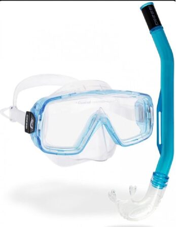 Набір для снорклінгу Cressi Sirena & Island 2.0: маска Sirena + трубка Island 2.0, унісекс, прозорий/аквамарин