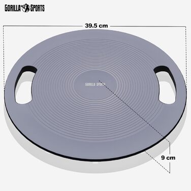 Балансборд GORILLA SPORTS® Ø 40 см, до 110-180 кг, дерево/пластик - для рівноваги, терапії, тренувань, для дітей та дорослих, з ручками