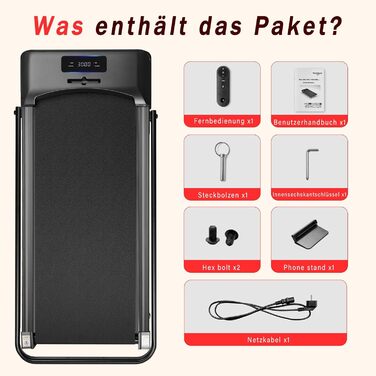 WalkingPad: Складний біговий тренажер для дому та офісу - біговий килимок з регулюванням швидкості 1-6 км/год та нахилом до 6%, LED-дисплей, дистанційне керування, без монтажу, з підлокітниками