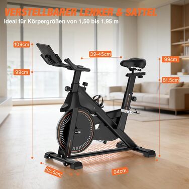 DH FitLife 2026: Електричний велотренажер з пульсомером та APP | Безшумний велоергометр для дому | Фітнес-велосипед з новим кермом та монітором