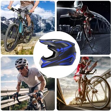 Мотокросовий шолом для мотоцикла та MTB з повним захистом, окулярами, рукавицями та маскою для дорослих (розмір S, модель 4#)