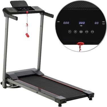 Бігова доріжка Newgen Medicals з XL LCD Touch дисплеєм, тримачем для планшета, складна, 600 Вт, фітнес-доріжка для дому