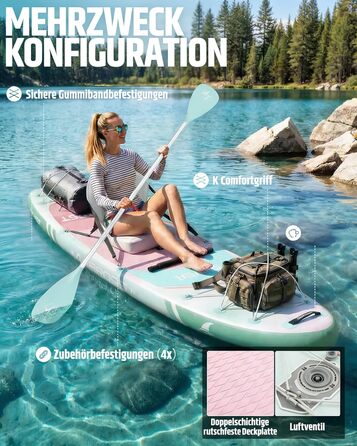 SUP дошка для плавання 366x92 см, до 240 кг, з сидінням та аксесуарами (зелений градієнт) - для йоги, риболовлі та серфінгу