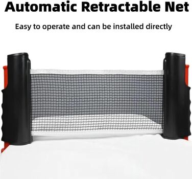 Набір для настільного тенісу з регульованою ручкою та сіткою, ідеальний для гри в приміщенні та на вулиці, а також для тренувань. Комплект 2