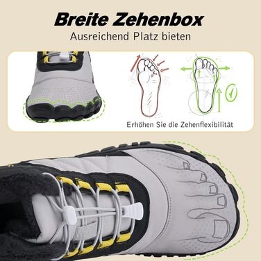 Зимові черевики IceUnicorn: теплі, з підкладкою, для жінок та чоловіків (42 EU, чорний/сірий)