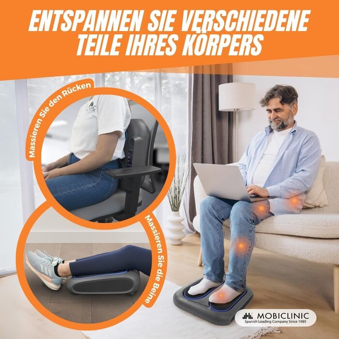Mobiclinic VIBFIT масажер для ніг і стоп з вібрацією, 10 швидкостей, 5 програм, таймер, LED-панель, дистанційне керування