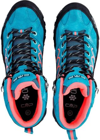 Жіночі трекінгові черевики CMP Moon Mid WP - водонепроникні, Teal Red Fluo (40 EU)