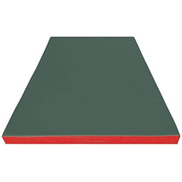 Гімнастичний мат NiroSport 150x100x8 см, м'який, водонепроникний, для спорту, фітнесу, тренувань, зелено-червоний