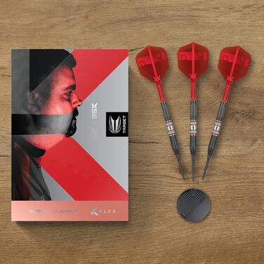 Дротики Target Darts Gabriel Clemens 95K Swiss Point, 95% вольфраму, K-Flex, 21/22/23 г, професійний набір