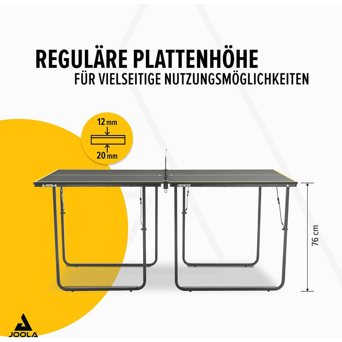 Стіл для пінг-понгу JOOLA Midsize, для відпочинку, з сіткою, сірий (темний)