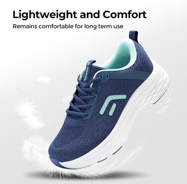 Жіночі кросівки FitVille для ходьби та бігу - широкі, дихаючі, з неслизькою підошвою, для занять спортом, фітнесом, джогінгом на вулиці. Колір: блакитний, бірюзовий. Розмір EU 39.5 V17