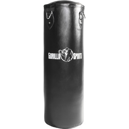 Боксерський мішок GORILLA SPORTS® 37 кг, наповнений, з металевою ланцюгом та карабінами, штучна шкіра, чорний - для боксу, MMA