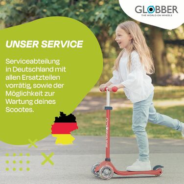 Дитячий самокат GLOBBER Primo складаний, 3 колеса, 120/80 мм, ABEC 5, регульована висота