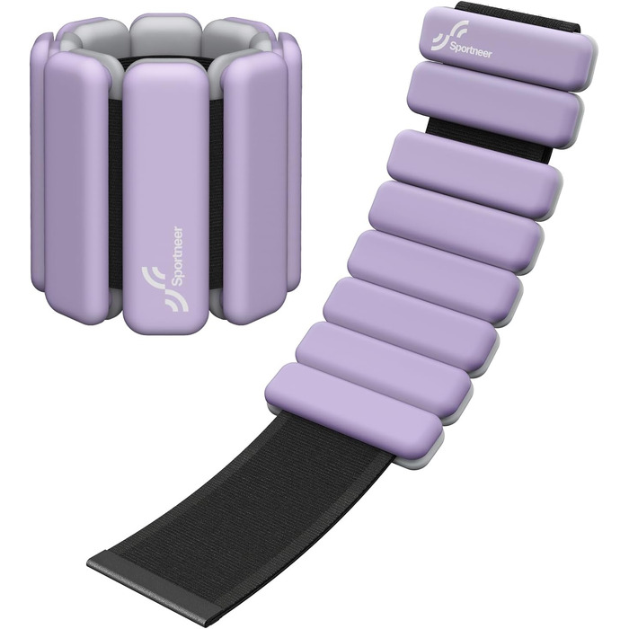 Набір манжет для ніг Sportneer 2 шт. (0,5 кг та 1 кг) для йоги, танців, аеробіки (0,5 кг*2, фіолетовий)
