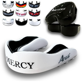 Захист для боксу Ares Fightwear® Premium з коробкою для зберігання | Для боксу, MMA та спортсменів | Максимальний захист зубів | Професійний капу для чоловіків та жінок (No Mercy)