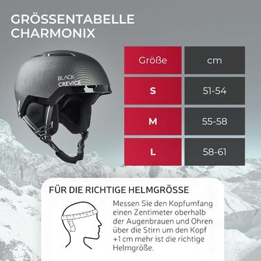 Гірськолижний шолом Black Crevice Chamonix, ударостійкий, дихаючий, для чоловіків і жінок, сноуборд, регульований розмір, матовий чорний/білий, S (51-54 см)