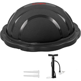 Yes4All Тренувальний баланс-бол Half Ball: Преміум баланс-тренажер, 60 см, неслизька поверхня, для йоги, фітнесу та силових тренувань. Чорний, преміум-версія