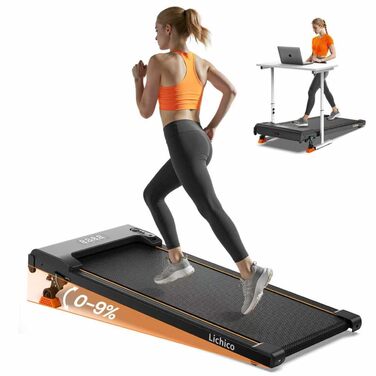 Бігова доріжка Lichico Walking Pad з регульованим нахилом 0-9%, розумним керуванням через додаток та дистанційним пультом, максимальне навантаження 130 кг, для дому